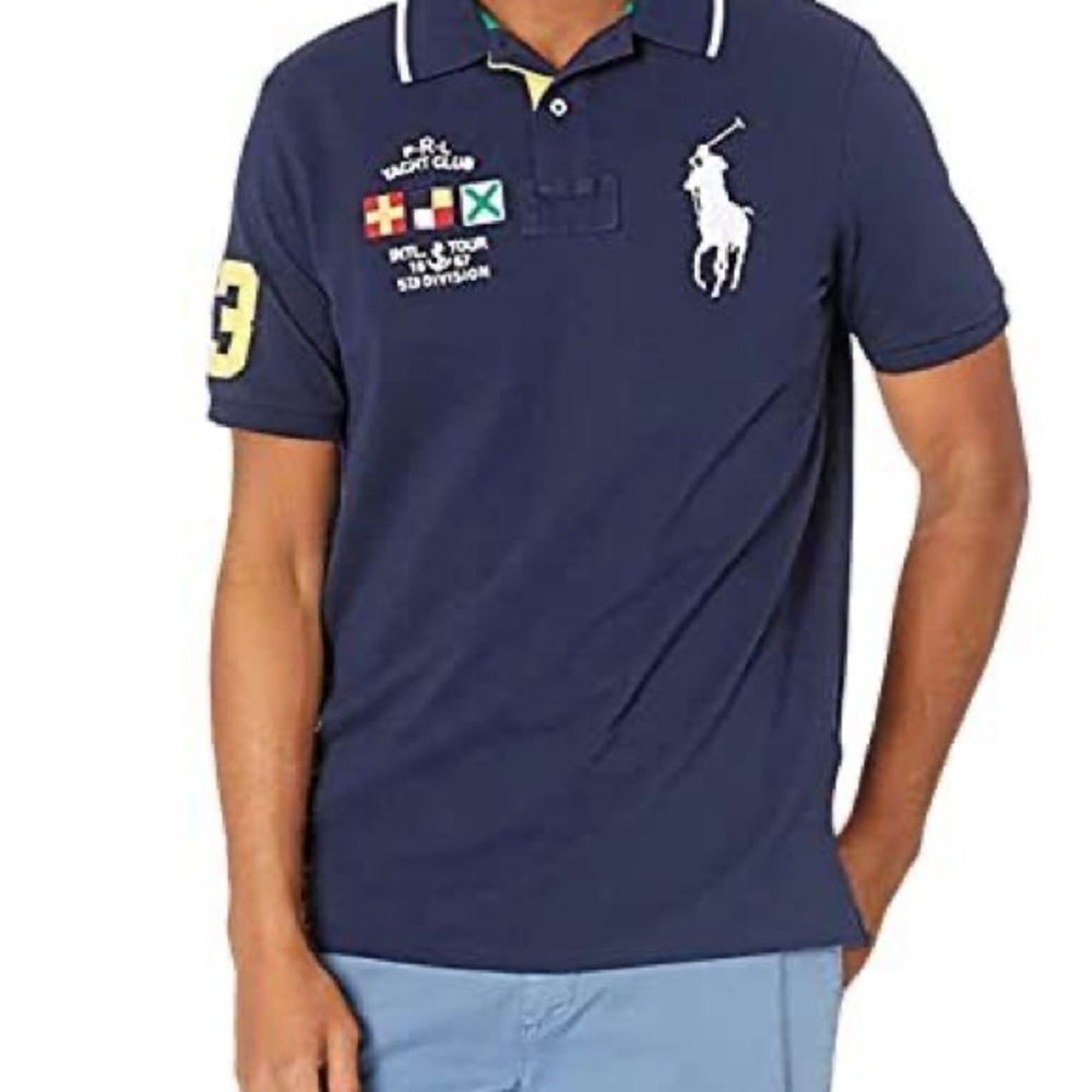 Polo Ralph Lauren Men's Yacht Club Big Pony Mesh shirt slim, fit Size L